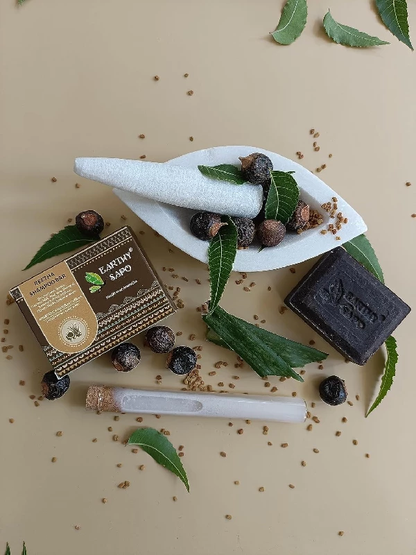 Earthy Sapo Handmade Reetha Shampoo Bar For Dry Hair, 100 g-9.webp